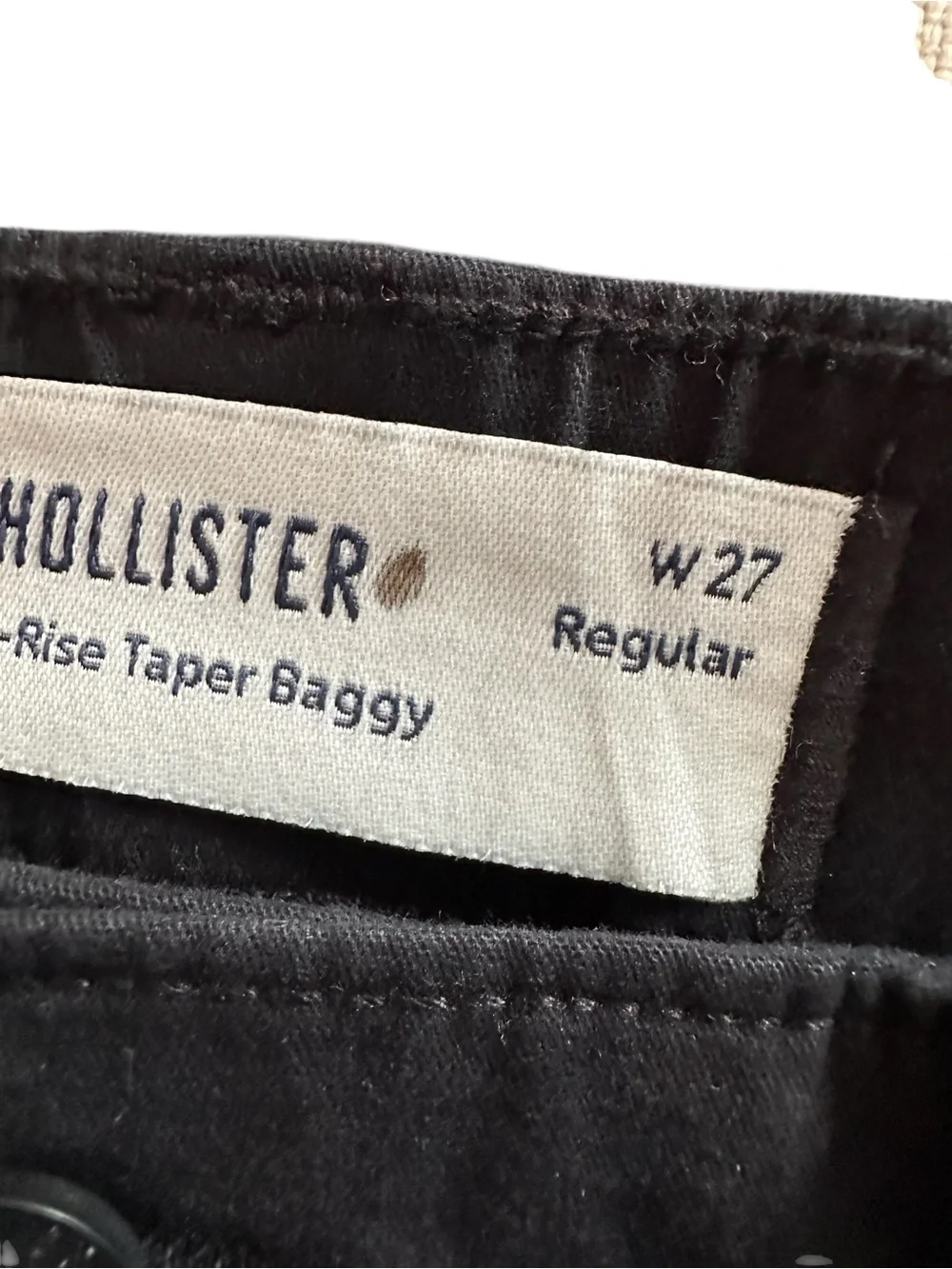 HOLLISTER Black Low Rise Taper Baggy Carpenter Pants W27 Regular